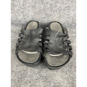 Tsubo Shoes Womens Size 7 Black Wedge Mule Sandals Platform Comfort SN-4239‎